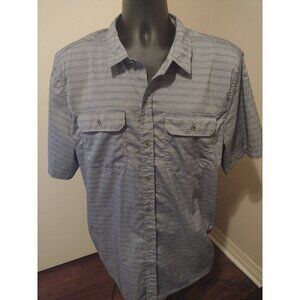Gerry Shirt Mens Size 2XL Short Sleeve Polyester Logo Pockets Button Shirt Gray